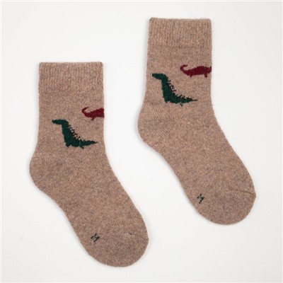 Носки детские шерстяные «Динозаврики», цвет МИКС, размер 18